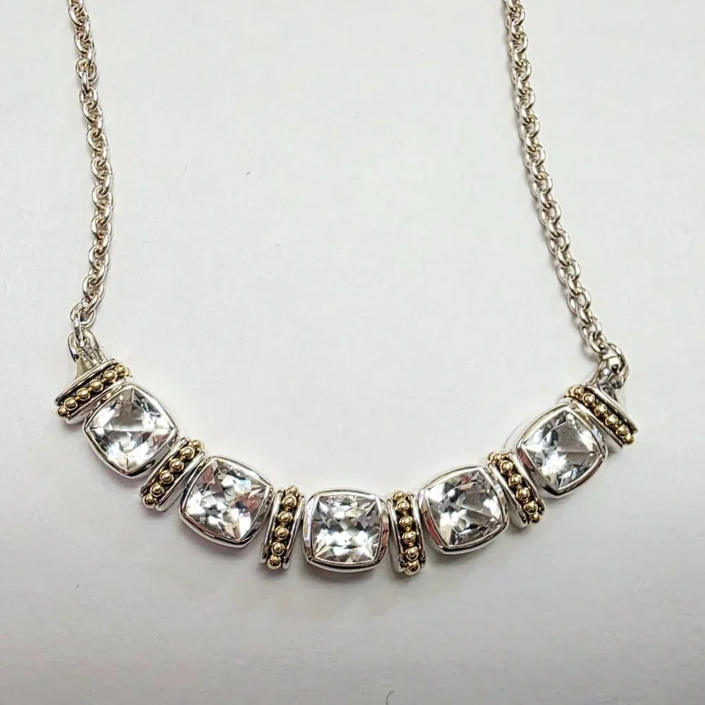 Lagos Rittenhouse Five Station White Topaz Necklace - Picture 2 of 16